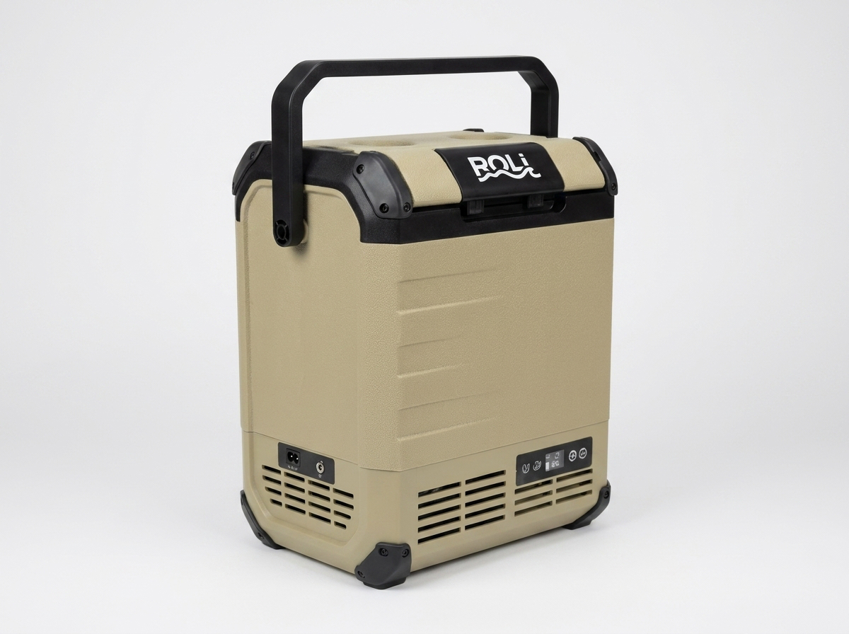 ROLi Mini 10L portable fridge, left front angle