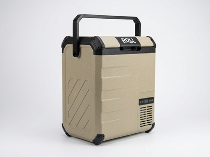 ROLi Roam 23L portable fridge, left front angle