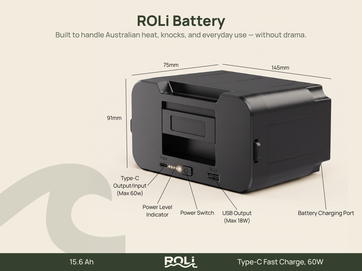 ROLi Battery dimensions diagram