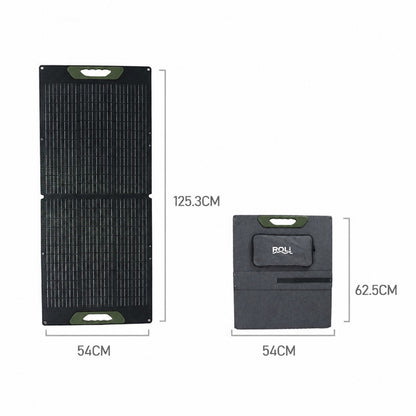 ROLi Solar 100W foldable solar panel dimensions diagram